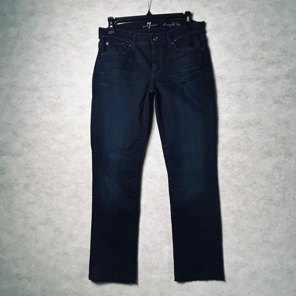 7 For All Mankind Straight Leg Dark Wash Jeans Women Size 30